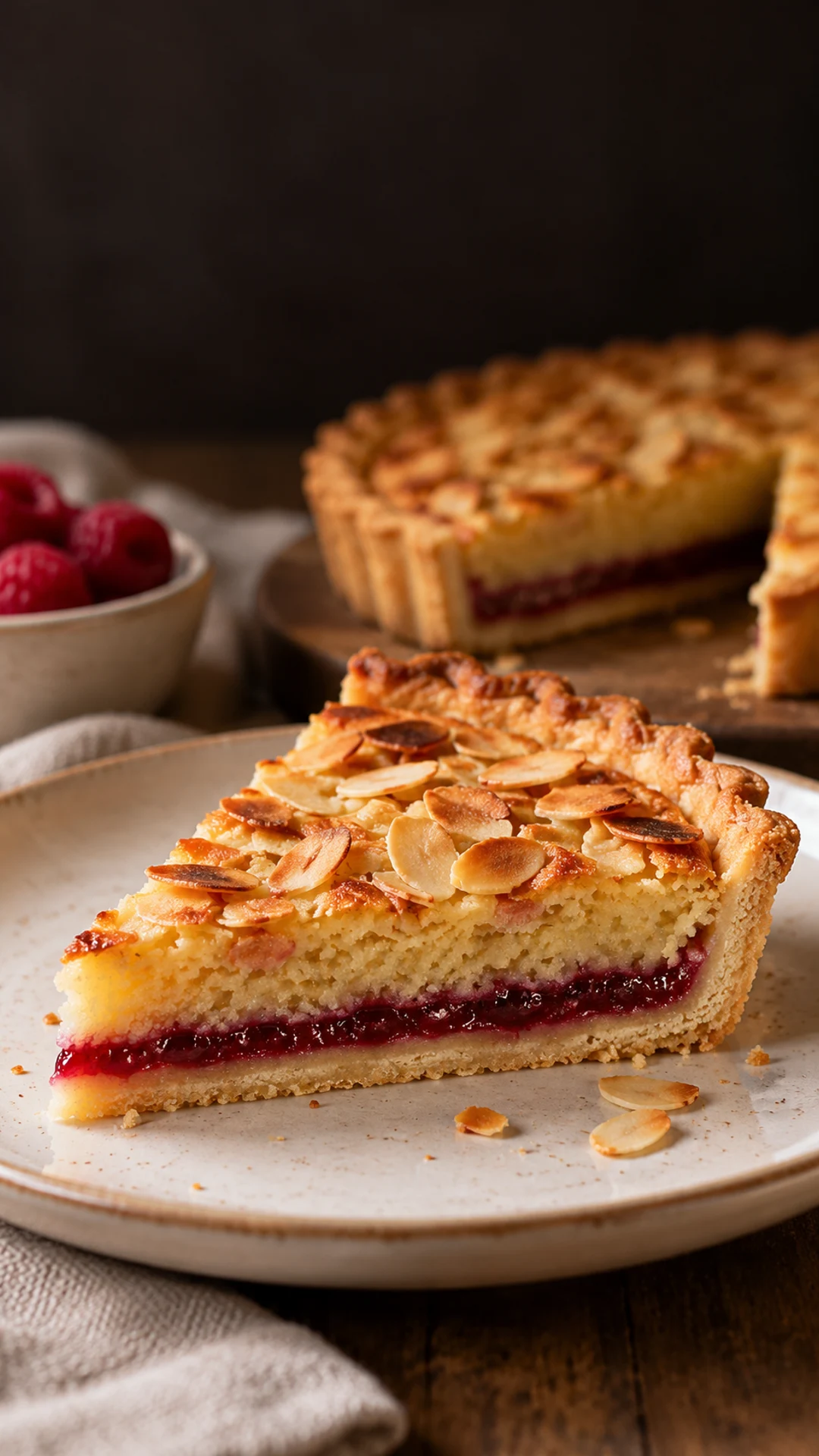 bakewell tart ready to serve