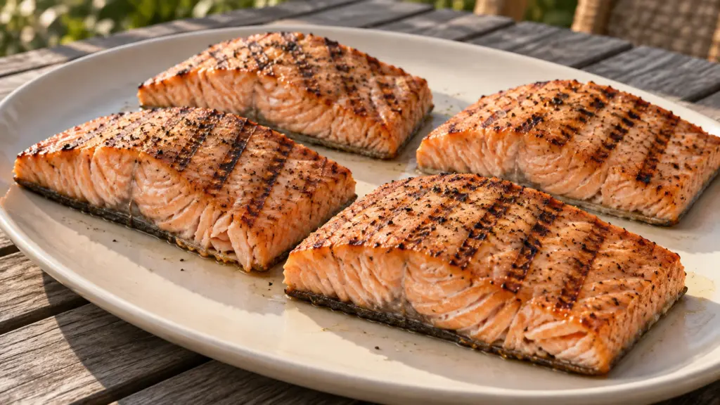 How to grill salmon with browned grill marks on skin-on fillets