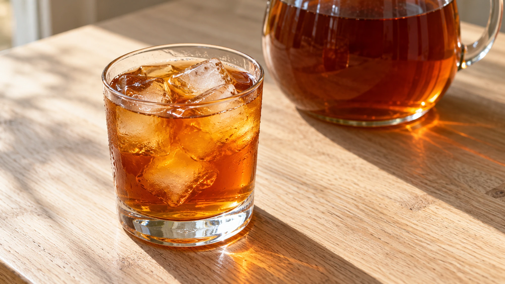 How to make iced tea with chilled black tea over fresh ice
